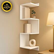 Estante de Canto MDF Moderna | Decoração Funcional e Prática para Sua Sala - Branco - Visão 3