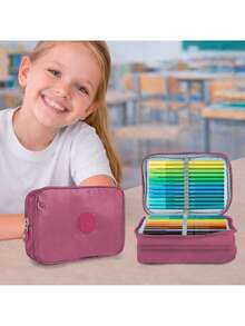 Jumbo Box Large Pencil Case Organizer - Hồng - Xem 2