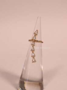 Luxury Ear Cuff Earring With Cubic Zirconia, Gold Or Silver, Fake Cartilage Piercing (No Hole Needed) - A-金色 - 查看 2