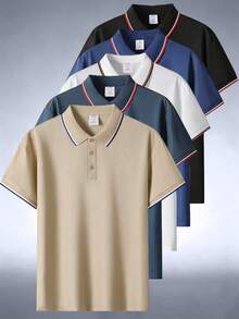 Áo Polo Golf Nam Mới 2026 - Được làm từ chất liệu cao cấp, thiết kế cổ áo tương phản, thấm hút mồ hôi và thoáng khí. - Màu Khaki - Xem 10