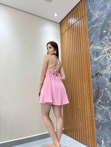 Women's Jumpsuit With Ring Detail – Elegant And Comfortable Women's Fashion - 黑色 - 查看 3