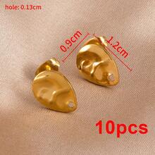 10个不锈钢水滴形耳环底座，带挂孔，适合DIY吊坠耳环制作 - 不銹鋼耳環 - 查看 12