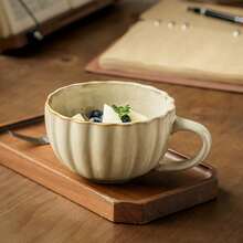 1个陶瓷咖啡杯，创意燕麦杯，陶瓷早餐杯，大容量酸奶碗，沙拉碗，甜点碗，汤碗 - 彩色 - 查看 4