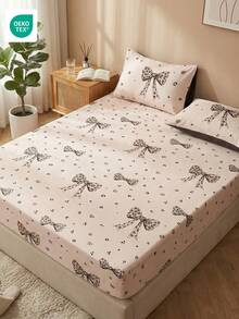 2/3件套时尚蝴蝶结床上用品套装，包含床垫保护套，柔软蓬松，透气防皱，采用深口袋设计，抗起球，弹性舒适，静音防滑，适用于各种床型，适合家居/宿舍/卧室装饰，可机洗，亲肤，四季皆宜，易于打理 - 彩色 - 查看 9