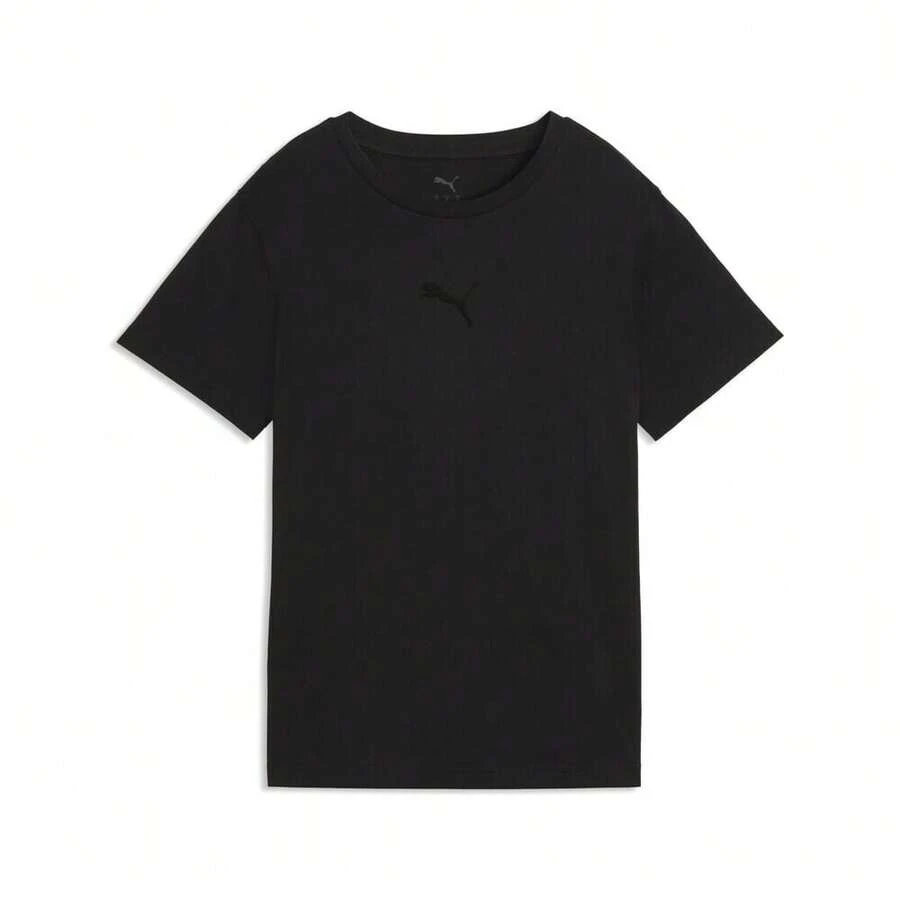 Puma 女士 PREMIUM ESSENTIALS 短袖针织圆领 T 恤 63777401 - 黑色 - 查看 1