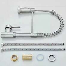 Monobloc Silver Kitchen Sink Mixer Taps With Pull Out Hose Spray Single LeverTap - Silver - View 5