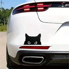 1PC 3 Inch Waterproof Outdoor PVC Removable Sticker - Minimalist Black Cat Eye Design For Laptop/Water Bottle/Car - Perfect Gift For Cat Lovers And Pet Enthusiasts,Black Cat Peeker Sticker, - 3*1.93 Inches - View 4