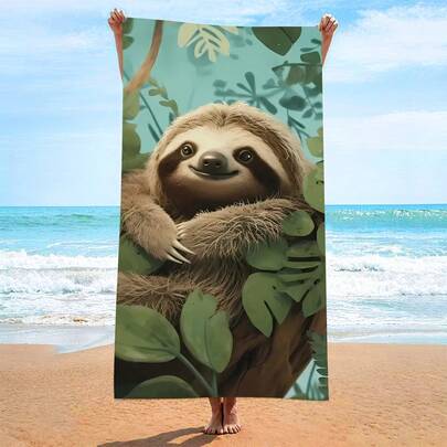 Let The Lazy Sloth Accompany You To Relax Every Moment! This Extra-Large, Quick-Drying Beach Towel, Featuring An Adorable Sloth Design, Brightens Your Mood. Its Lightweight, Sand-Free Design Makes It The Perfect Companion For Beach Sunbathing, Pool Parties, Camping Trips, Or After A Shower At The Gym