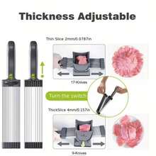 Meat Slicer Cleaver Kitchen Knife Set Food Slicer For Meat Slicing Shredding Manual Fresh Meats Cutter For Beef Pork Mutton For Home Cooking BBQ Hot Pot - Grey - View 4