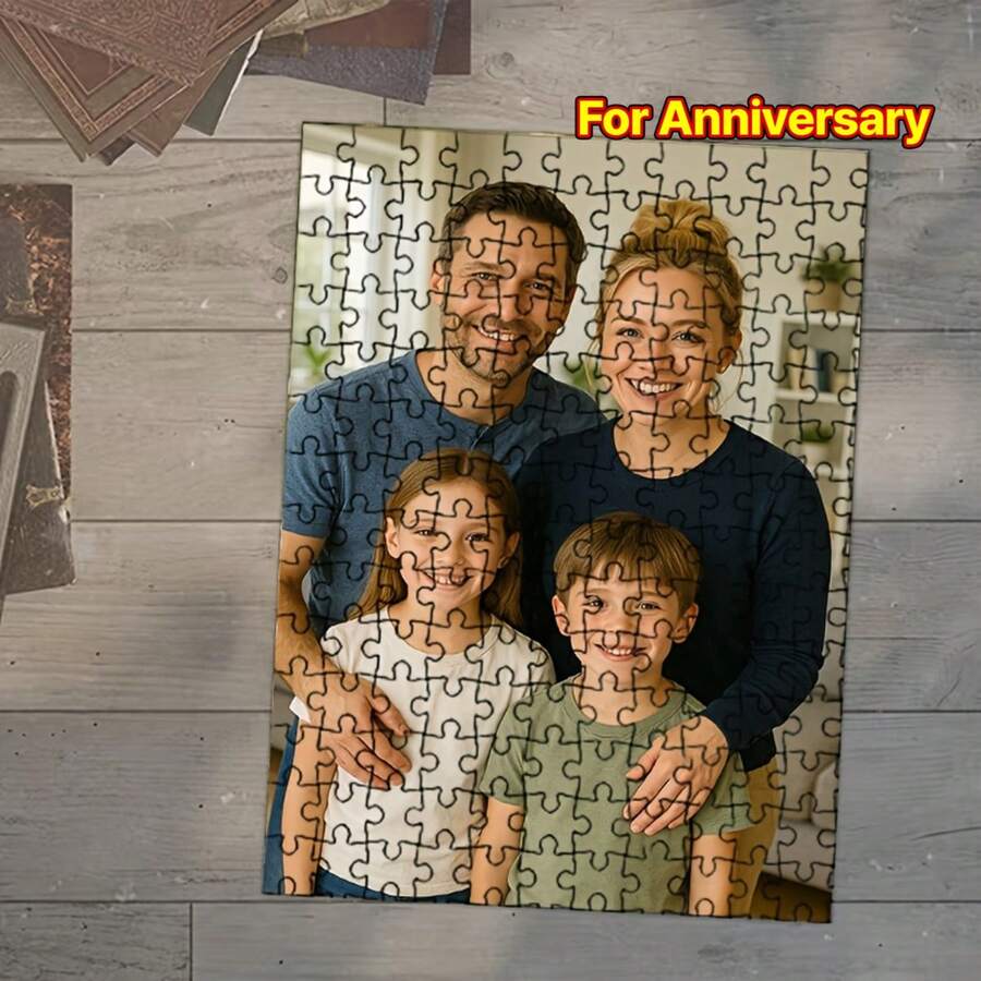 Personalized Photo Puzzle - Customize Your Pictures Using Your Own Photos. Upload Your Pictures - High-Quality Wooden Picture Puzzle Suitable For Christmas, Anniversary, Valentine's Day Gifts - Customized Souvenirs Such As Pet Portraits, Landscapes, Etc. - Vertical Design - View 1