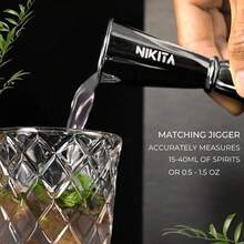Glass Cocktail Shaker Set - 5 Piece - Silver Martini Shaker Set With Strainer, Jigger, Spoon & Muddler - 16 Oz Drink Shakers Cocktail - Ideal Gift For Home Bar & Drink Trolley Décor - 銀色 - 查看 6