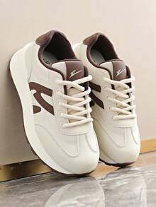 1双女士厚底鞋，真皮鞋面，轻便，适合春秋季穿着，可用于旅行、跑步、休闲、步行等场合。 - 米棕 - 查看 11