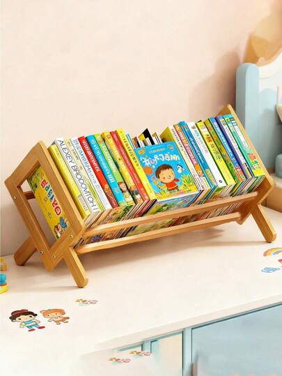 1件儿童书架桌面小型书柜，落地式儿童学习桌储物架