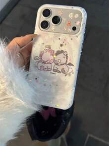 Korean Cute Swirl Horse Phone Case Compatible With Apple 16/17 Pro Max/ 15 Pro, Full-Body Protective Cover Compatible With IPhone 14/13, Suitable For Women - White - View 2