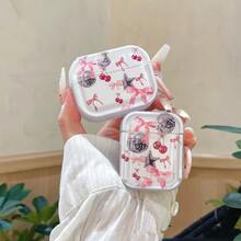 New Large Cherry Bow Design Earphone Case, Transparent Refreshing Earphone Cover, Earphone Anti-Drop Shell, Suitable Compatible With Apple Bluetooth Earphone Protective Case - Clear - View 1