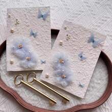 2pcs/Set Wedding Vow Cards, Elegant Minimalist DIY Bride & Groom Confession Notebook With 2pcs Writing Pens, Love Theme Wedding Announcement Party Supplies - Multicolor - View 9