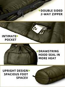 Saco de dormir para momia, de -20 a 16 ° F Extreme 3 a 4 estaciones para adultos, clima frío, cálido y lavable, para senderismo, viajes y actividades al aire última intervensión - -9,4 °C-verde - Ver 4