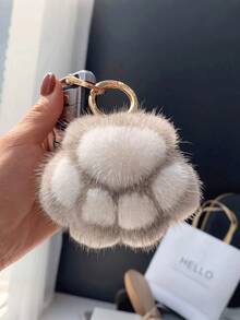 1pc Cat Paw Pendant Bag Charm, Cute Mini Paw Keychain Accessory, Birthday Gift - Multicolor - View 1