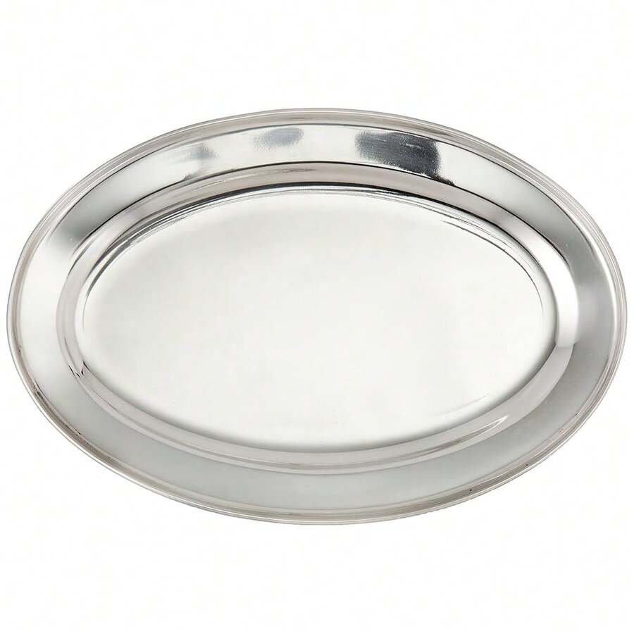OPL-12 Stainless Steel Oval Platter, 12-Inch By 8.63-Inch - 12英吋 - 查看 1
