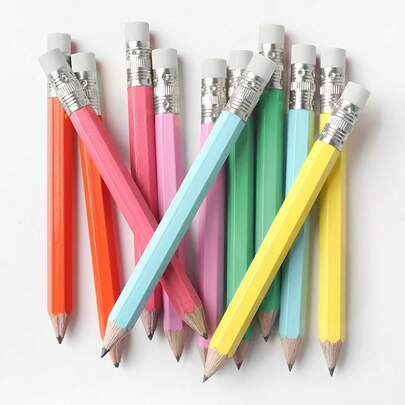 2B Graphite Hexagonal Golf Pencils With Erasers, Pre-Sharpened, Wooden, Suitable For Golf Scoring, Classroom, Wedding, Corporate Meetings, Church Pews, Pocket