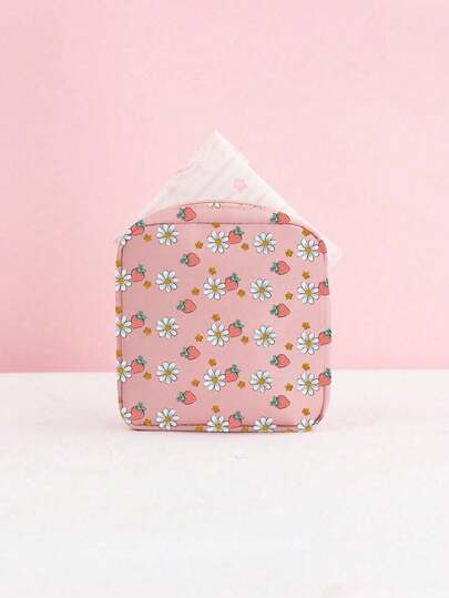Pad Bag, Period Bag, Tampon Storage Bag, Cute Bow Print Portable Sanitary Napkin Bag, Menstrual Pad Bag Sanitary Napkin Bag, Reusable Everyday Travel Accessories Storage Bag