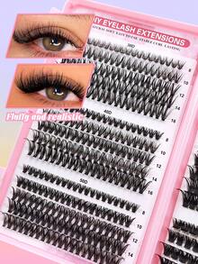 Asiteo 590pcs D Curling Lash Clusters 30D/40D/50D/60D/80D/100D DIY Eyelash Extension Kit With Eyelash Tweezers Brushes Premium Natural Volume Individual Lash Clusters - Reusable, Lightweight, And Easy To Apply Lash Clusters - D - Xem 4