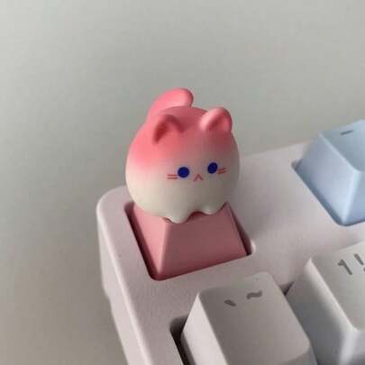 1个可爱猫咪卡通动物键帽，ABS材质ESC键帽，粉色立体键帽，女性专属，创意DIY打字辅助，键盘游戏，趣味键帽，舒适键盘，创意键盘垫，键盘礼物，可爱键盘装饰