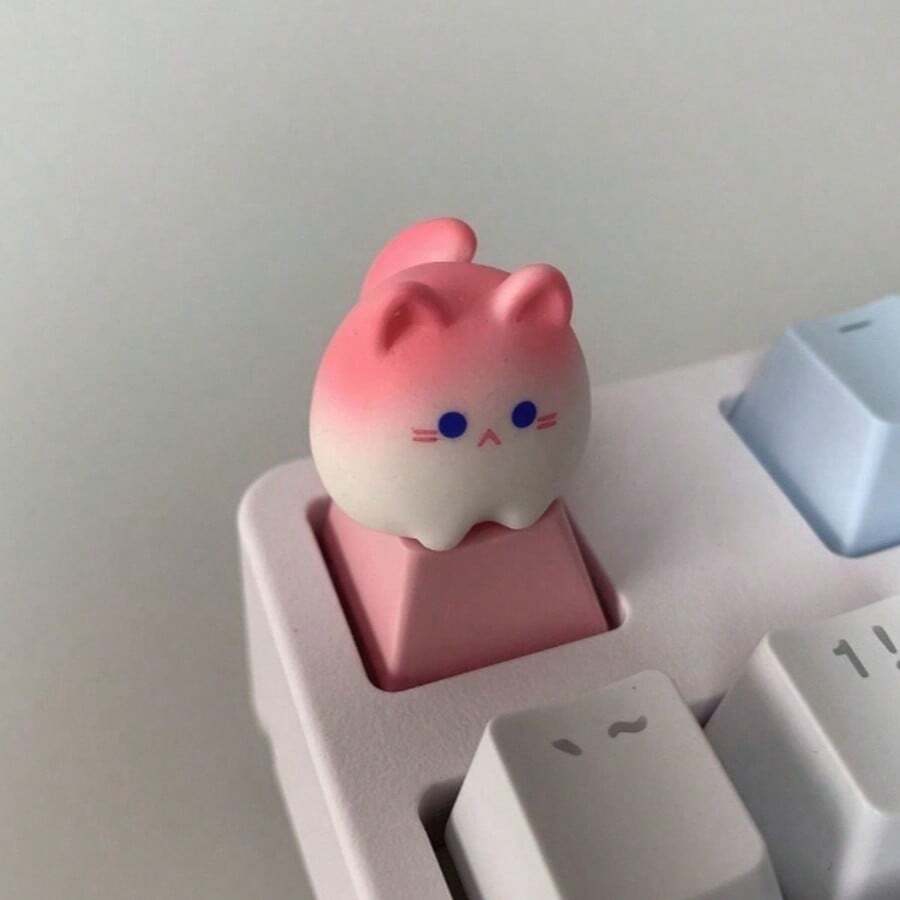 1 pieza Lindo tapón de tecla de gato de dibujos animados, tecla ESC de material ABS, tecla estereoscópica rosa para mujeres, ayuda de escritura DIY individual y creativa, juego de teclado, tecla divertida, teclado cómodo, alfombrilla de teclado creativa, regalo de teclado, decoración de teclado adorable