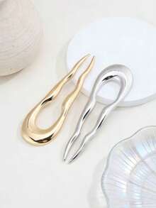 1/2 chiếc kẹp tóc tối giản đa năng, thiết kế hình chữ U, phụ kiện tóc thanh lịch - Nhiều màu - Xem 1