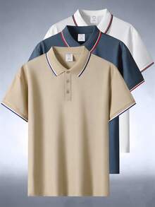 Áo Polo Golf Nam Mới 2026 - Được làm từ chất liệu cao cấp, thiết kế cổ áo tương phản, thấm hút mồ hôi và thoáng khí. - Màu Khaki - Xem 9