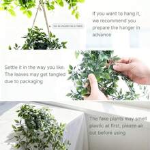 Fake VinesArticial Anging Plan  Self Fake Potted Greenery 1-Pack F Mandala Nes In Black Pot Décor  Office Ling Room Batroom Indoor Outdoor - 1pack Mandala Vines - 查看 4