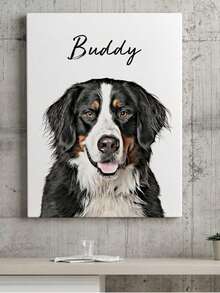 Custom Pet Dog Portrait Photo, Wall Art Poster Or Canvas Print - Multicolor - View 1