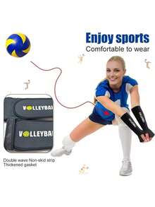 1 par de mangas de voleibol extra grandes con almohadilla y orificio para el pulgar, adecuado para deportes de voleibol, unisex, negro - Negro - Ver 6
