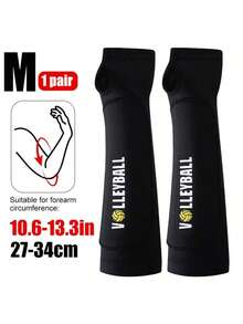 1 par de mangas de voleibol extra grandes con almohadilla y orificio para el pulgar, adecuado para deportes de voleibol, unisex, negro - Negro - Ver 14