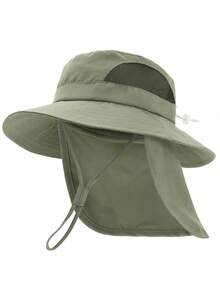 婴幼儿遮阳帽，宽檐渔夫帽，带颈带，春夏海滩度假必备 - 1PC - 查看 26