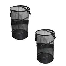 2 PCS Space-Saving Laundry Bag | Foldable Pop-Up Hamper With Handles & Ventilation Mesh For Home, Dorm, Or Travel(Black) - màu đen - Xem 12