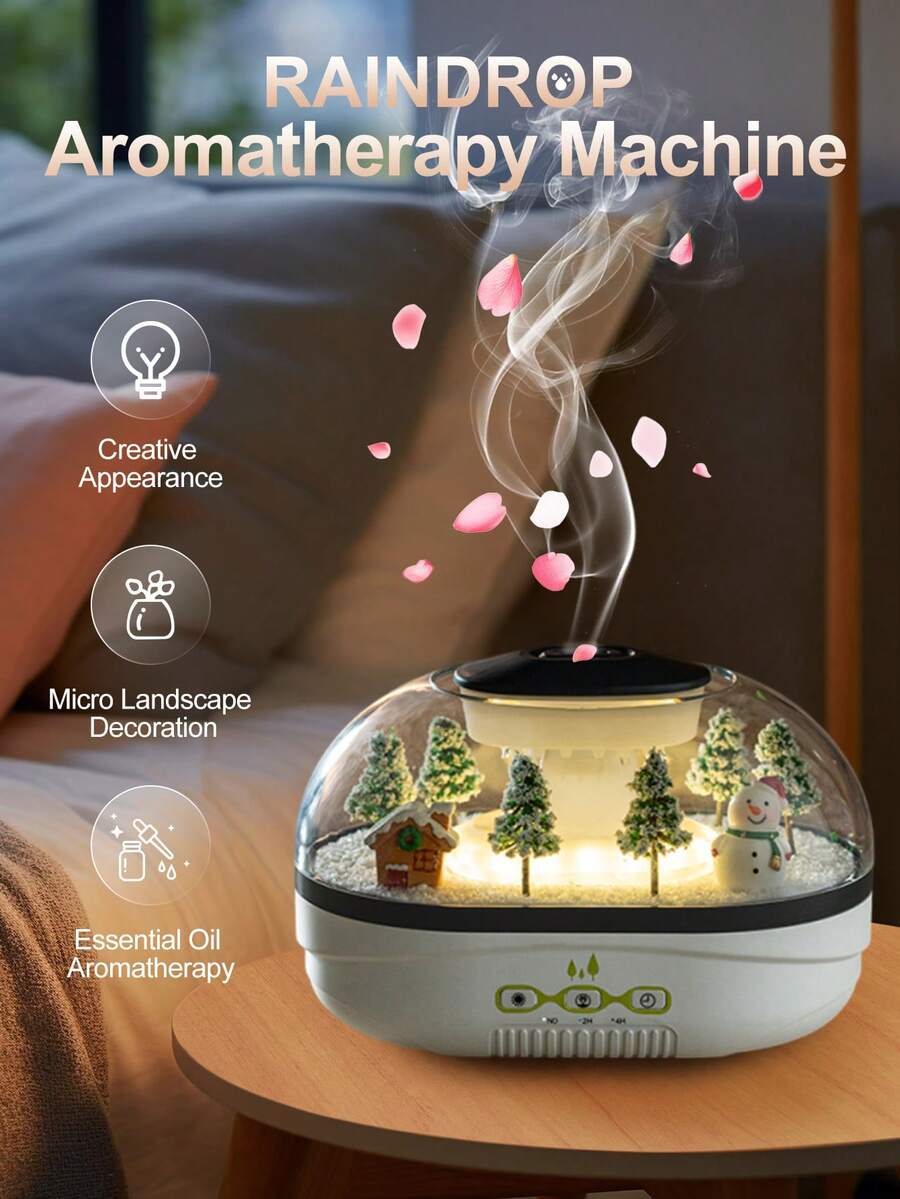 SEAGO 2026创意雪景香薰加湿器，香薰机，情人节礼物，高端礼品，艺术装饰，卧室氛围灯，干季保湿神器，独立雾化/照明双模式，2/4小时定时+防干烧，迷你雪景香薰机。[沙漠干季持久加湿] 400毫升大容量水箱+30-50毫升/小时雾量输出，持续加湿8小时，缓解干燥引起的肌肤干燥，空调/暖气房必备