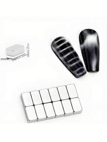 Set de pegatinas magnéticas para uñas con textura de cocodrilo, con diseño de onda geométrica para crear un poderoso efecto de ojo de gato, ideal para el arte de uñas - Multicolor - Ver 7