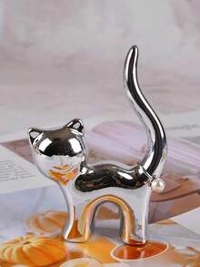 猫形戒指架，适合展示结婚戒指，也可作为生日礼物或办公室装饰。非常适合展示和整理女士珠宝，是特殊场合的理想礼物。房间装饰 - 彩色 - 查看 4