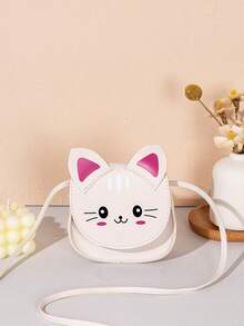 1个女童新款可爱迷你斜挎包，儿童可爱卡通猫咪休闲单肩包，女童小零钱包，旅行日常使用邮差包手提包 - 彩色 - 查看 6
