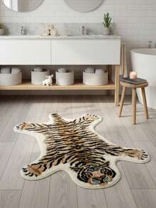 1pc Plush Tiger Shaped Area Rug - Soft, Non-Slip, Super Absorbent, Suitable For Bedroom, Living Room Or Bathroom, Machine Washable, Bath Mat, Decorative Rug, Bedroom Decor, Small Rug, Carpet, Home Decor, Living Room Rug, Living Room Small Rug, Bedroom Rug, Living Room Home Decor - Multicolor - View 14