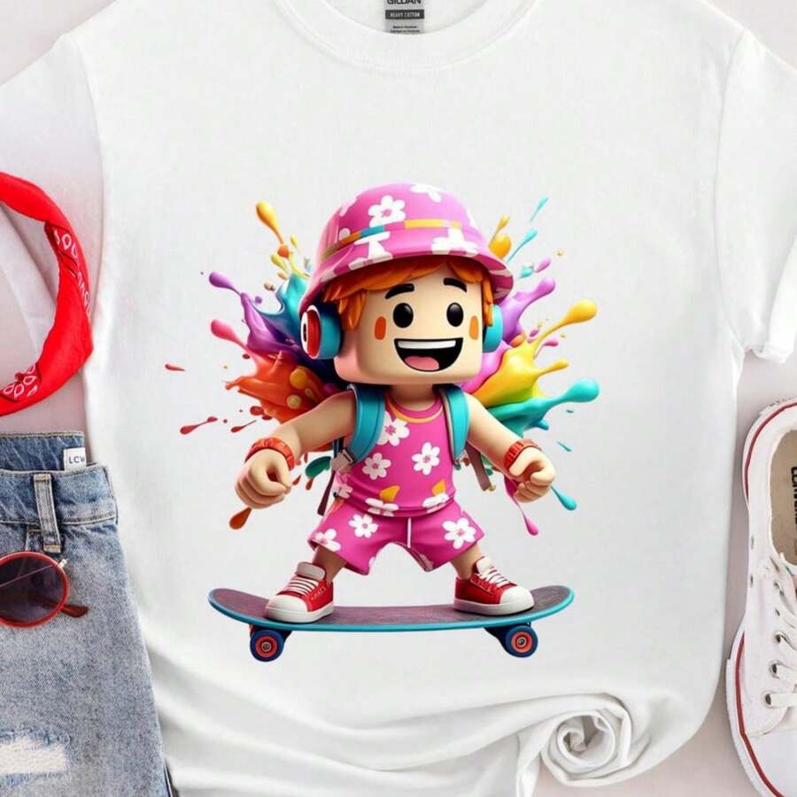 RobloxS Skater Shirt - Gamer T-Shirt For Kids And Adults - RobloxS Boy & Girl Shirt - Streamer Merch - Video Game Lover Gift - Gaming Tee - Kiểu 10 - Xem 1