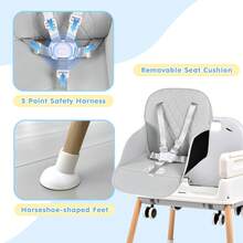 Advwin 4-In-1 Baby High Chair Portable Feeding Chair Foldable Infant Dining Seat - 灰色 - 查看 6