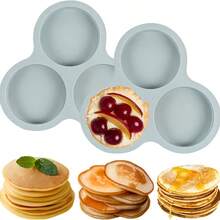 不粘硅胶煎饼模具，煎蛋饼模具，可用于煎蛋和制作早餐三明治，1个装，蛋糕胚模具，汉堡煎锅，兼容空气炸锅 - 彩色 - 查看 3