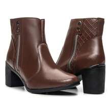 Women's Ankle Boot With Chunky Heel, Soft, Comfortable, Winter New Arrival - Rust Brown - View 5