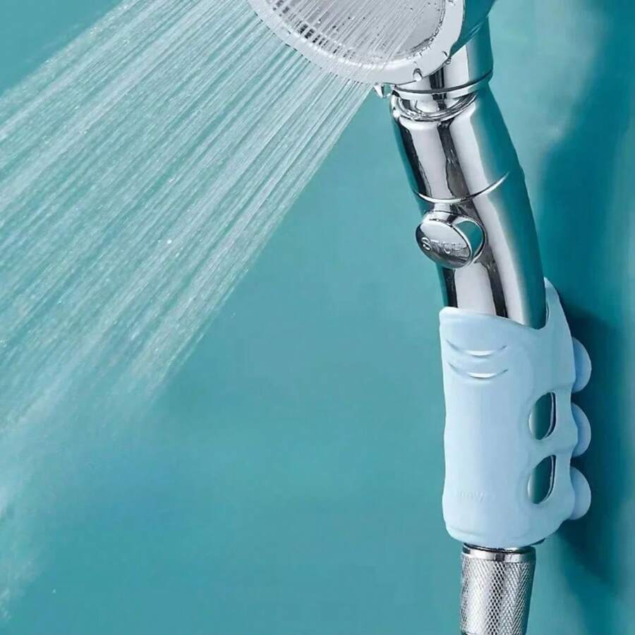 Silicone Suction Cup Shower Head Holder, No Drill Movable Universal Shower Head Bracket