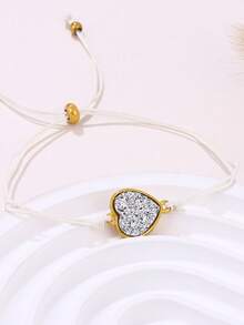 2件套流行水晶簇树脂心形蜡绳手链，友谊编织手链，情人节礼物 - 手鍊 - 查看 10