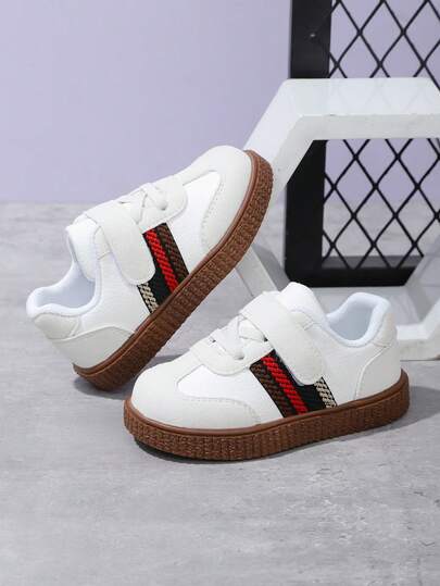 1 Pair New Soft Bottom Fashionable Children's Casual Sneakers, Suitable For Boys And Girls, All Season Versatile Wear, Classic Sports Flat Shoes For Infants And Toddlers