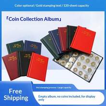 1pc Coin Collection Album - Holds Up To 108 Coins, Transparent Protective Pages, Portable Hard Cover Binding - Suitable For Travel, Home Or Collection Display, Sturdy Structure - Compact Coin Storage Box, Suitable For Beginners And Experts, Can Be Used For Coin Collection, Home Organization. - Multicolor - View 2