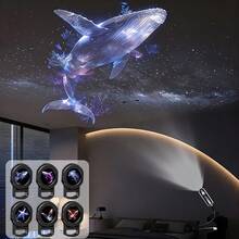 Creative Dreamy Pattern USB Projector Lamp, Portable Transparent LED Mood Night Light With Built-In Whale, Butterfly, Jellyfish And Starfish Projection Functions, Suitable For Various Surfaces: Walls, Floors, Ceilings, Etc., Birthday Gift - Black - View 5